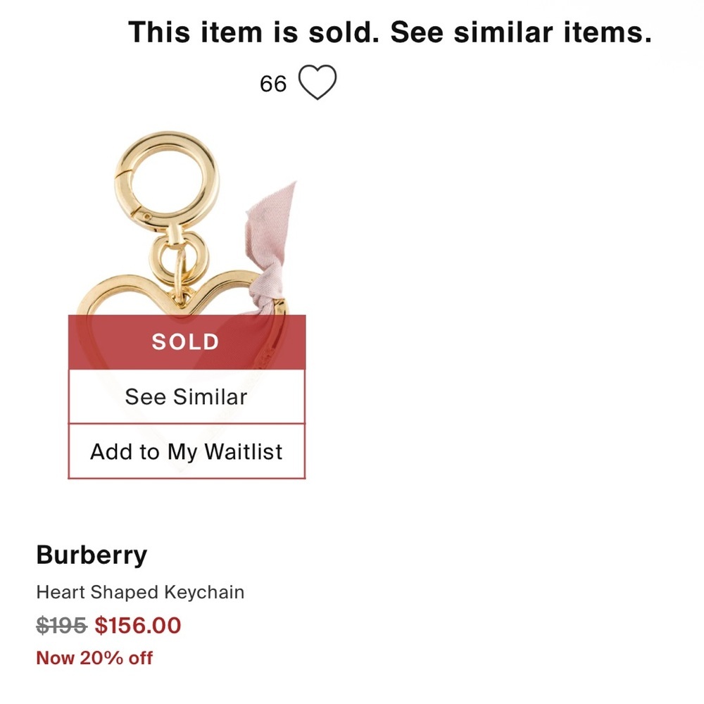 BURBERRY Heart Shaped Bag Charm - Picture 8 of 9